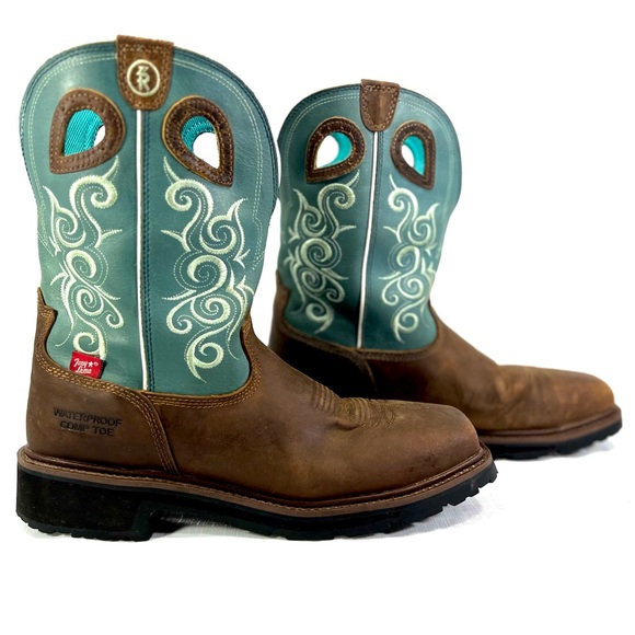 GLADEWATER - Tony Lama - Womens Safety Comp Toe Waterproof Work Boots - Picture 2 of 9